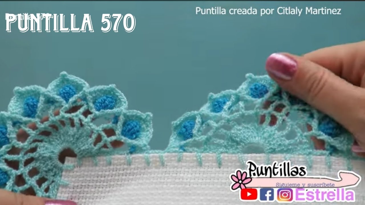 Hermosa puntilla cola de pavo real 🦚. no. 570 - Puntillas Estrella 🌟
