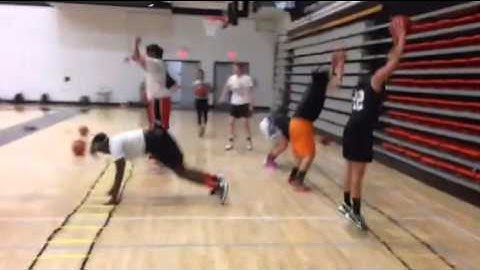 Burpees through an agility ladder