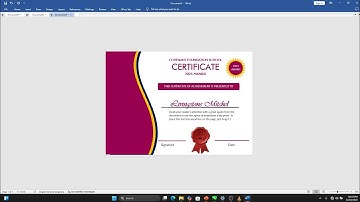 Certificate design on Ms Word