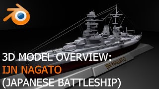 Japanese Battleship // IJN Nagato // 3D Model Overview screenshot 4