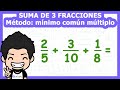 Suma 3 fracciones Mínimo Común Múltiplo ¡MUY FÁCIL!