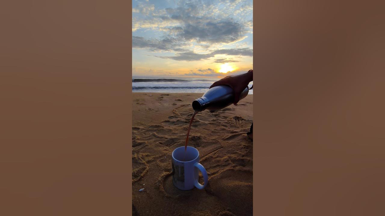 A cup of tea at seashore ll beach seashoretea YouTube