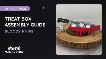 Halloween Candy Box SVG: Bloody Knife Treat Box Template