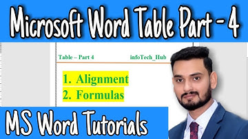 Microsoft Word Table Part - 4