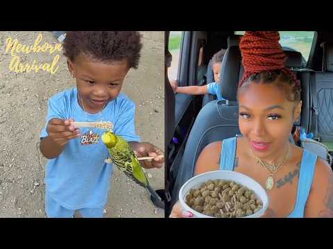 600Breezy & Jazmine Cheaves Son Blaze Visit The Drive Thru Feeding Zoo! 🦜