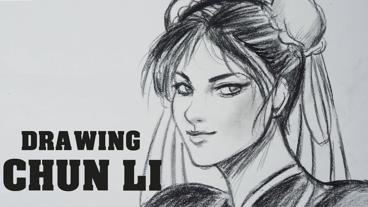 Drawing Chun li from Street fighter (Time Lapse) - YouTube