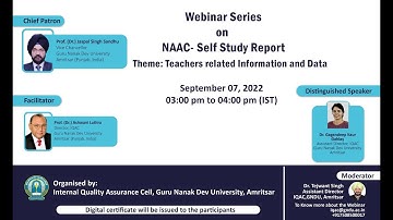 Webinar Series on NAAC SSR Report on the topic "Teacher Related Information and Data"