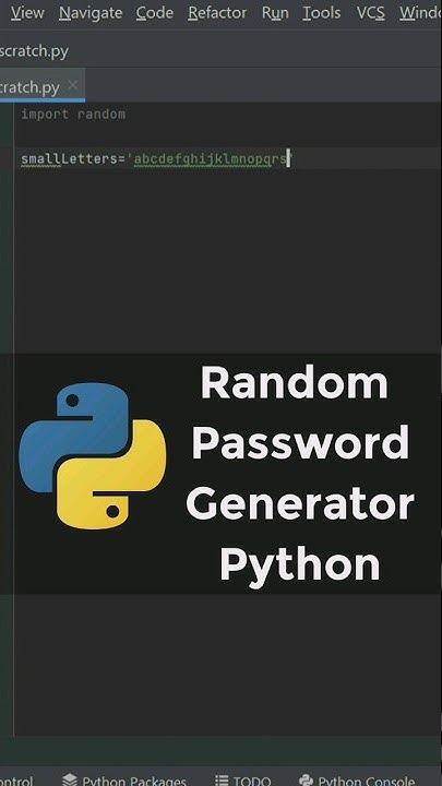 Random Password Generator Python | Python Tutorial - YouTube