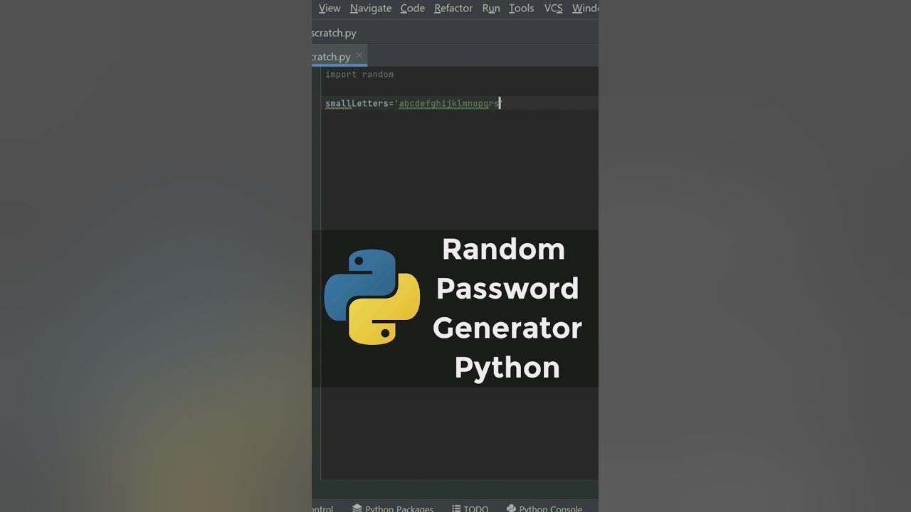 Random Password Generator Python | Python Tutorial - YouTube