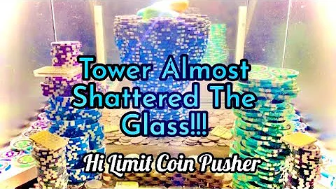 💰TOWER ALMOST SHATTERED THE GLASS… Inside The High Limit Coin Pusher! || JACKPOT || ASMR