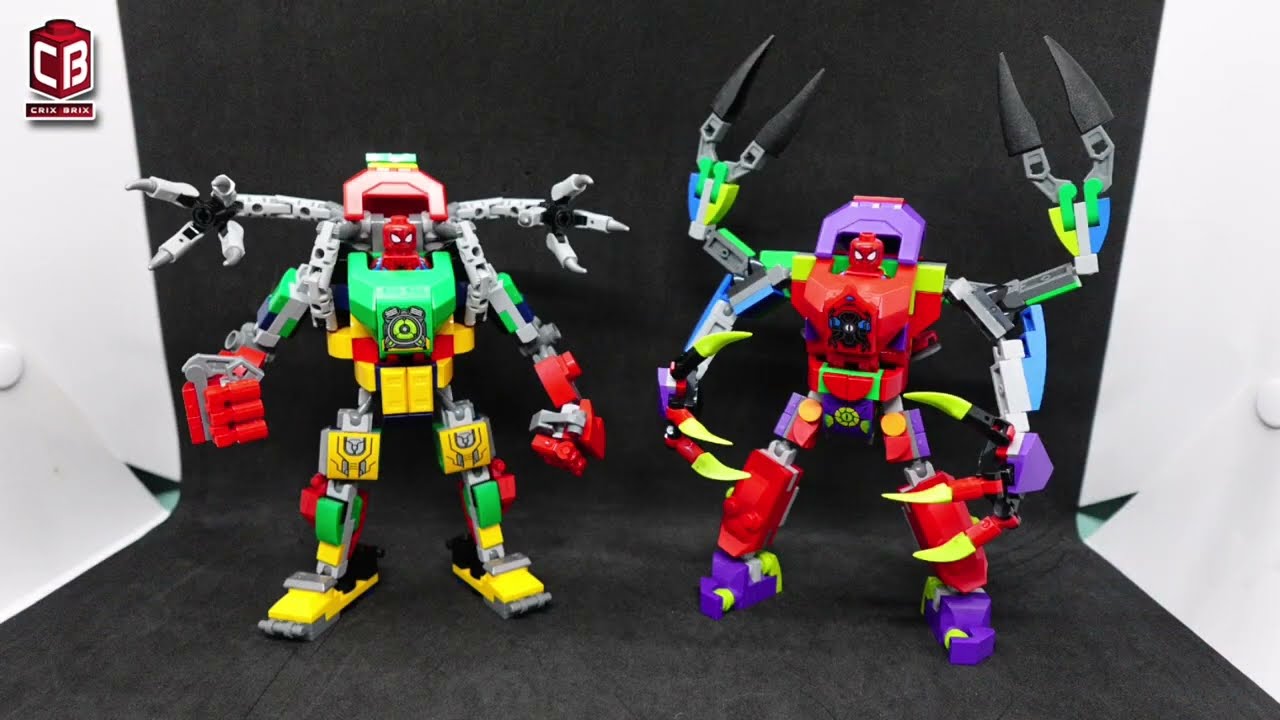 I built a lego Spider Man, Doctor Octopus & Green Goblin Mech Combine 76219 and 76198