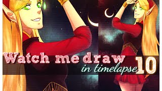 Painting Blood Elf from World of Warcraft Art - SAI Timelapse