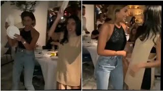 دينا الشربيني تتحدي في تكسير الاطباق صديقتها في دبي- اول ظهور لها في فيديو بعد اذمتها مع الهضبة