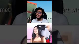 Cute girl gaming reaction on carryminati video