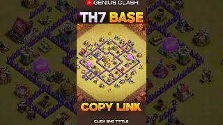 TH7 War & CWL Base Layout 2026 | Strong TH7 Defense Base 🔥 #shorts