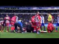 اصابة خطيرة جدا للاعب اتلتيكو مدريد فرناندو توريس "بلع لسانة" وبكاء الاعبين :(( الدوري الاسباني)HD