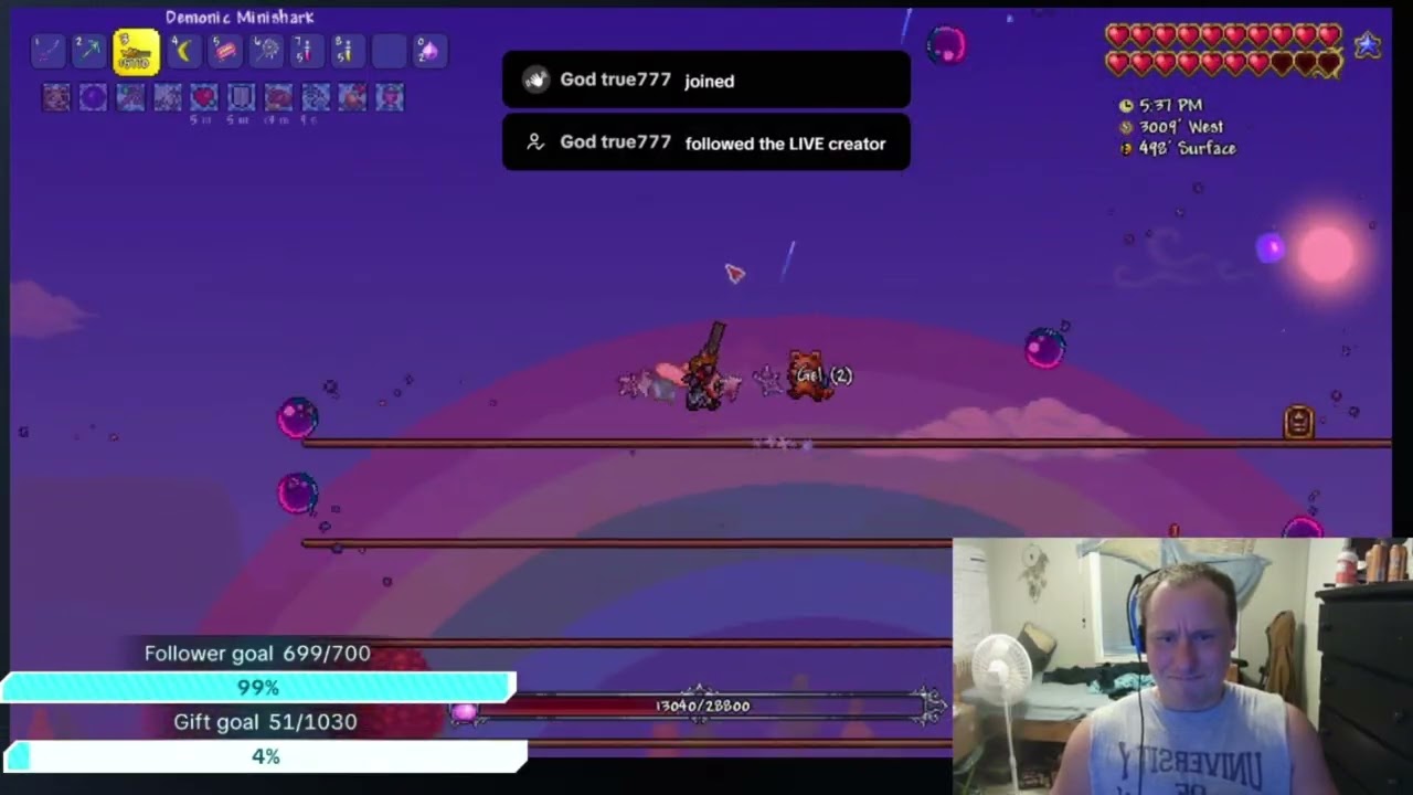 Terraria Expert Queen Slime vs Minishark