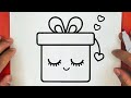 كيف ترسم هدية كيوت وسهل خطوة بخطوة رسم سهل تعليم الرسم للمبتدئين Cute Gift Drawing 