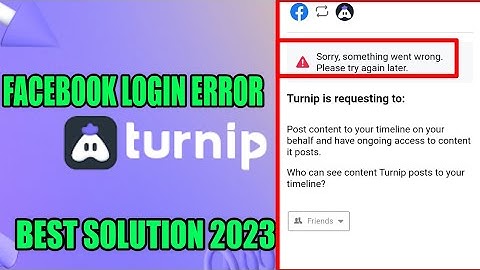 Turnip Facebook error || Turnip Facebook login problem fixed