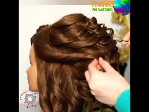 Romantic bridal//wedding hairstyle for long hair//#hairstyle #makeup #shortvideo