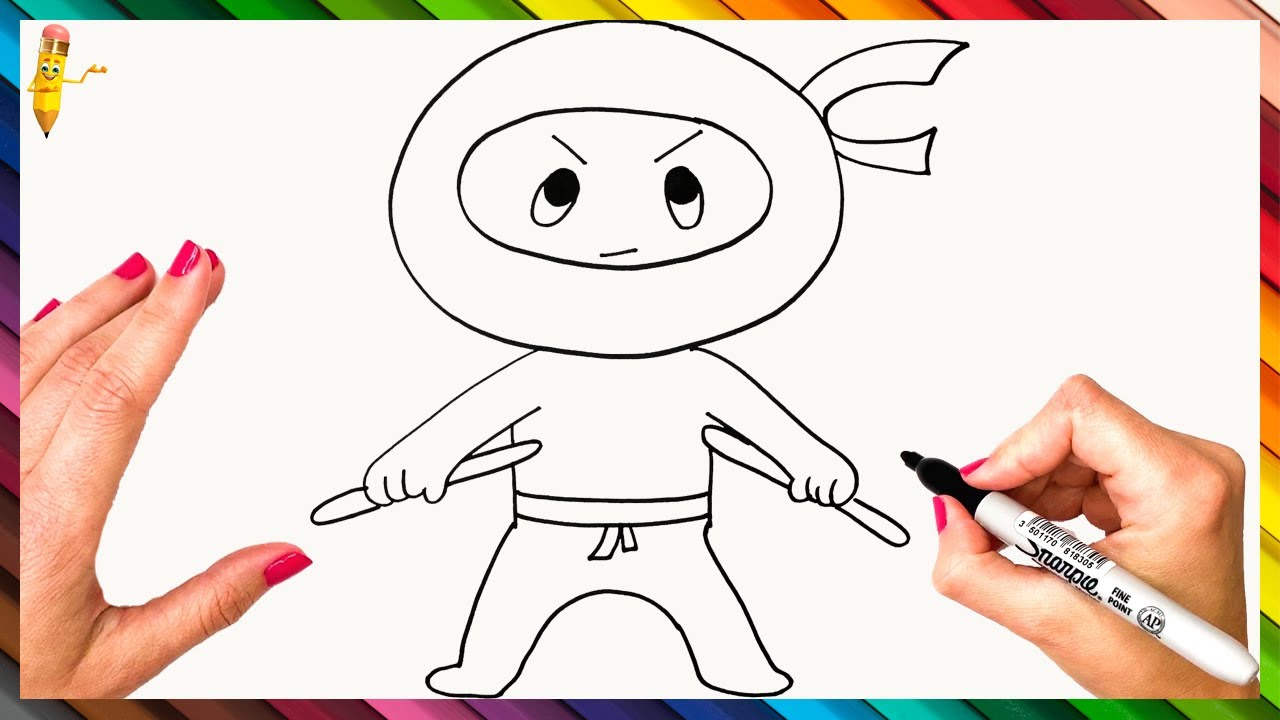 COMO DESENHAR NINJA, PASSO A PASSO, DESENHO FÁCIL/HOW TO DRAW NINJA, STEP  BY STEP, EASY DRAWING 