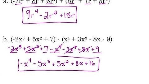 Adding & Subtracting Polynomials ~ Math 3