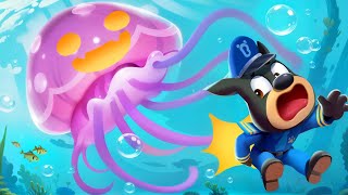 Underwater Monster | Be Careful of Jellyfish | Safety Tips | Kids Cartoons| Sheriff Labrador