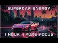Supercar energy  1 hour synthwave mix to increase focus