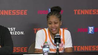 Coach Kim Caldwell Tess Darby Jewel Spear post game after Lady Vols roll by the Tide