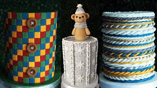 How To Make Easy Knit Wooly CAKES With & Without Molds | Christmas Holiday Cake Decorating Ideas