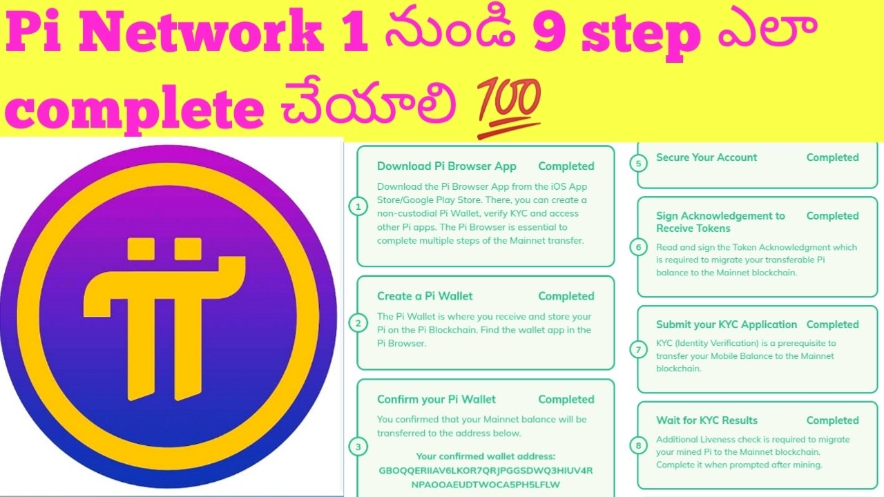 Pi Network 2025 లో1 నుండి 9 steps ఎలా complete చేయాలి||How to complete Pi Network 9 step||💯 complete