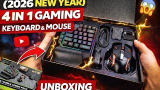 4 in 1 gaming keyboard and mouse unboxing in 2026 new year | 4 in 1 mobile game Combo Pack |#unbox  screenshot 2
