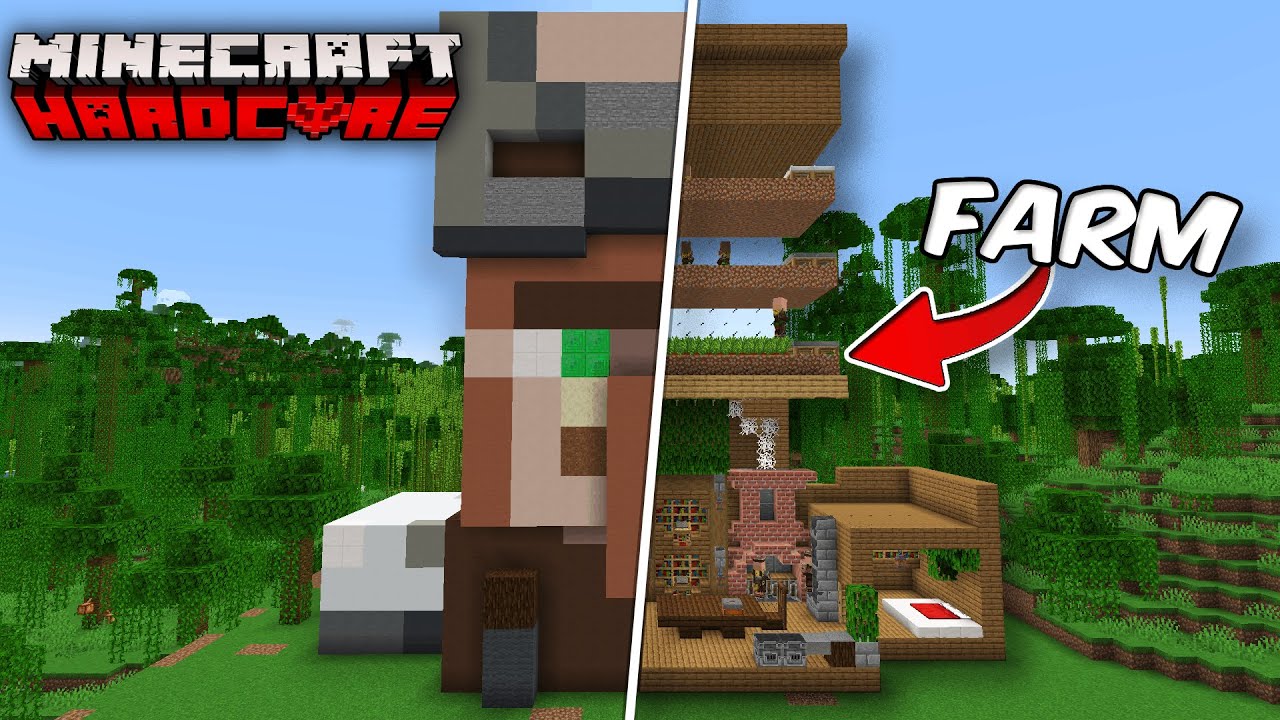 I Built a Village INSIDE a STATUE in Minecraft Hardcore - YouTube