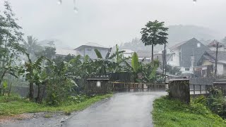 ฝนตกในหมู่บ้านสวยบนเนินเขา||หมู่บ้านอินโดนีเซีย||หลับใน 5 นาที