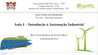 Aula 01 - Introdução à Automação Industrial