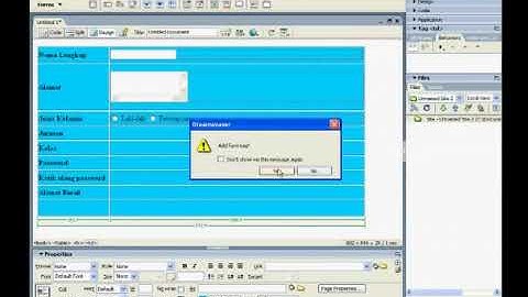 Membuat Tampilan Form Menggunakan Macromedia Dreamweaver