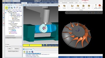 Lathe, Mill Impeller in Mastercam, Vericut