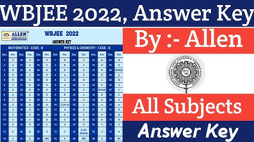 WBJEE 2022 Answer Key | wbjee 2022 উত্তর কী | How to check Answer Key of wbjee 2022 | #wbjee