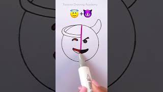 Emoji satisfying creative art  ||  Angel + Devil  #CreativeArt #Satisfying screenshot 3