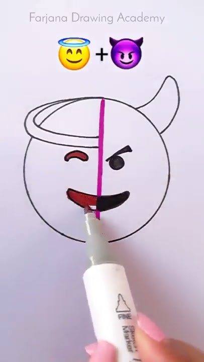 Emoji satisfying creative art  ||  Angel   Devil  #CreativeArt #Satisfying