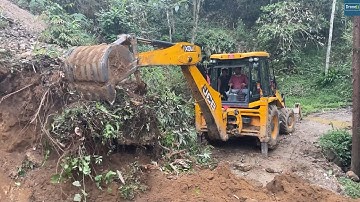 Hillside Narrow Road Widening-Part 5-with JCB Backhoe