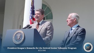 President Reagan’s Remarks for the Retired Senior Volunteer Program 9\/23\/1981