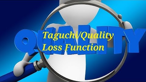 2nd Video On Taguchi Loss Function Or Quality Loss Function As Loss Function Mentality