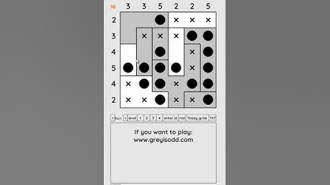 Grey is Odd - Today grids. Solution level 1 6X6 dated 04-08-2024