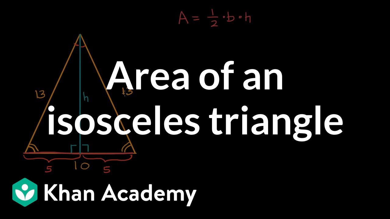 Find area of isosceles triangle  Pythagorean theorem (video