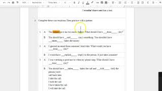 Shenlee Verb Tenses Drill