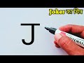 How to draw joker from letter j step by step  easy joker drawing  letter drawing