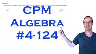 CPM Algebra Chapter 4 Problem 124