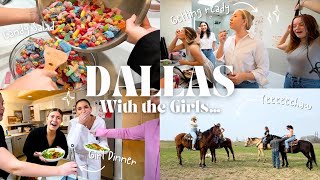 DALLAS VLOG: Getting The Girls Back Together, Horseback riding, Our Makeup Holy Grails \& Candy Salad