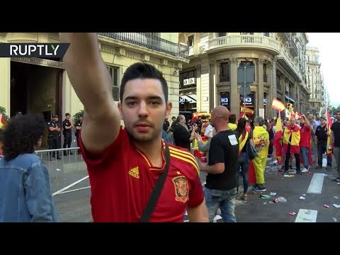 'Viva Espana!': Fascist salutes seen at pro-Spanish unity demos in Barcelona